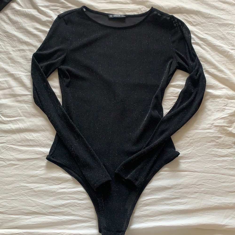 Mesh sparkle body suit